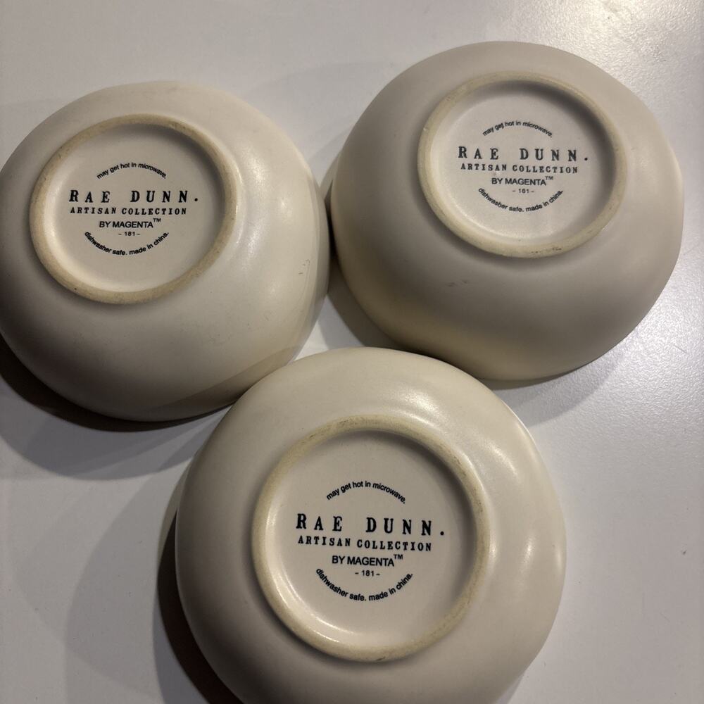 Rae Dunn Halloween Tasting Bowls Spooky Boo Eek 3-PC Set NWT - Picture 5 of 5